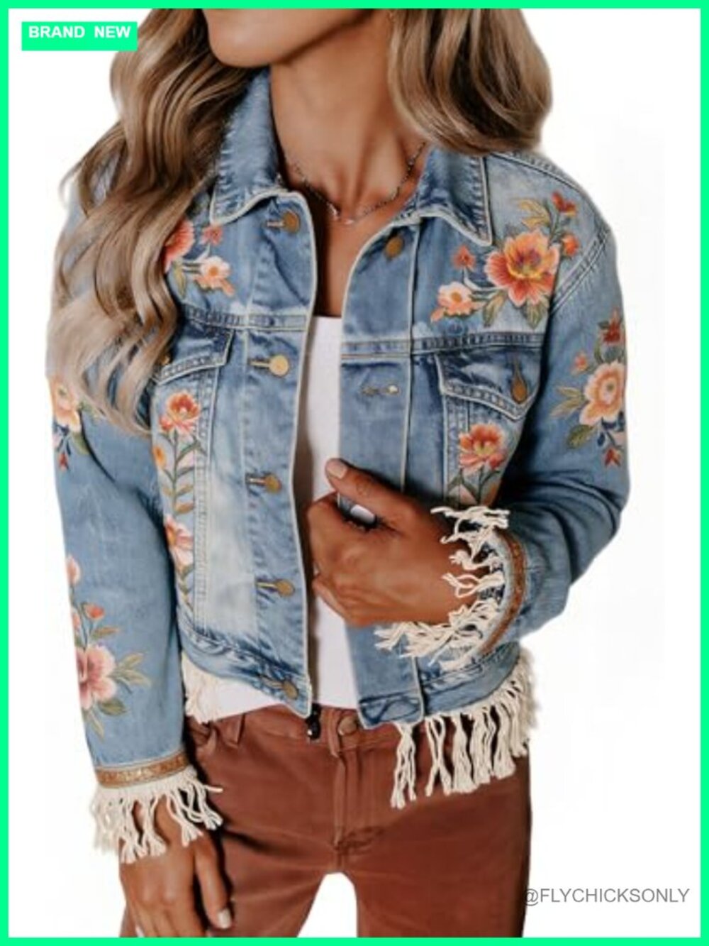 Mineral Washed Scallop Trim Denim Jean Jacket Button Relaxed Fit